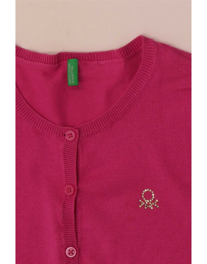 Maglione cardigan da donna Benetton UK 8 piccolo rosa