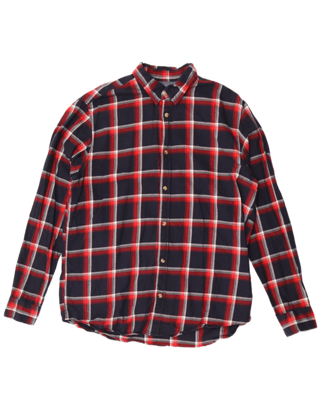 Camicia da uomo in flanella Jack & Jones XL in cotone a quadri blu navy