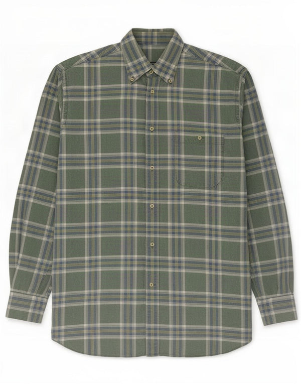Amerigo Vespucci Camicia in flanella da uomo taglia 41 Grande plaid verde classico