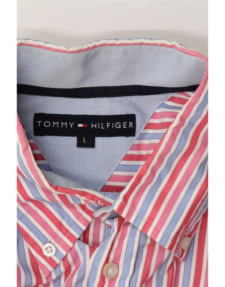 Camicia a maniche corte da uomo Tommy Hilfiger grande gessato rosso