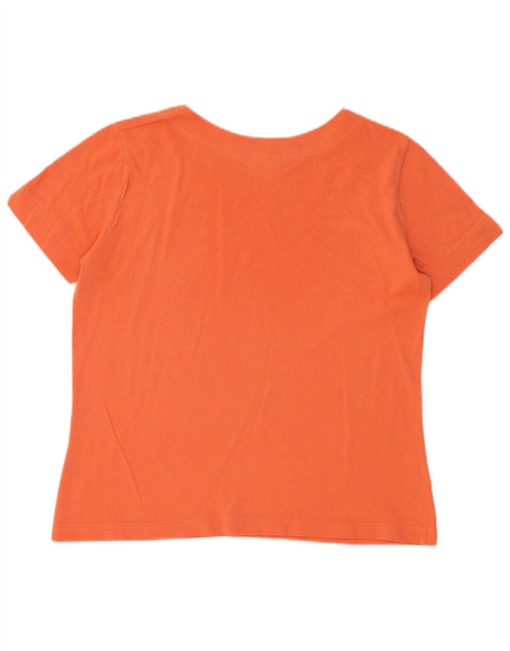 T-shirt da donna Lacoste taglia 46 XL in cotone arancione