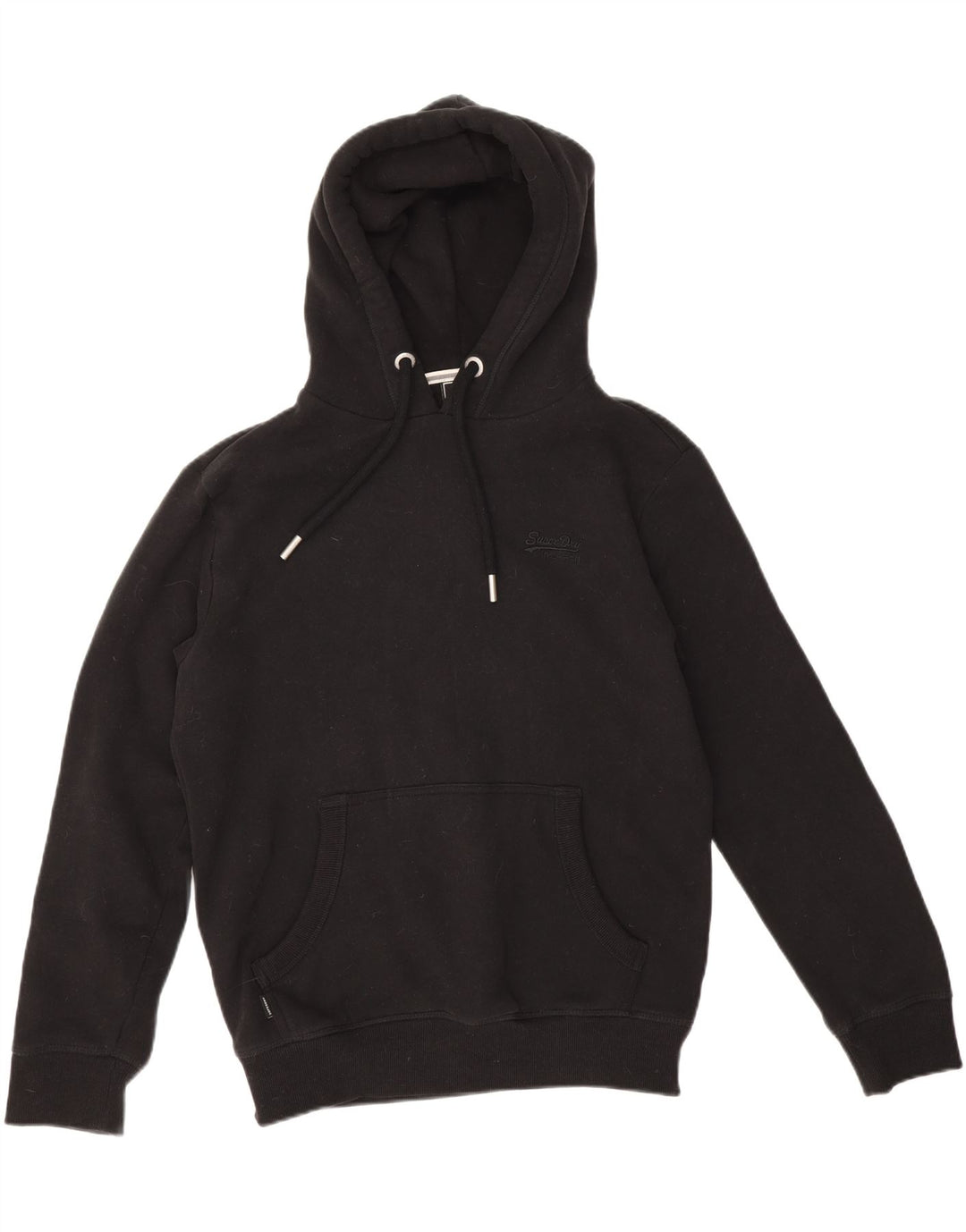 Maglione con cappuccio da uomo SUPERDRY in cotone nero medio