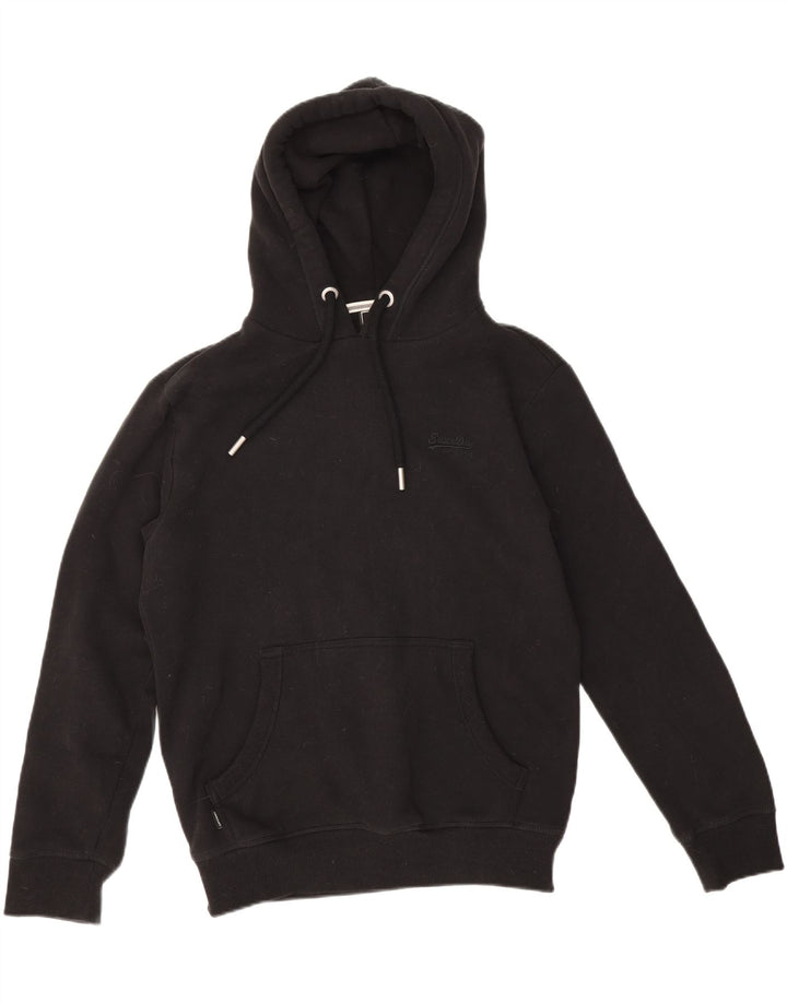 Maglione con cappuccio da uomo SUPERDRY in cotone nero medio