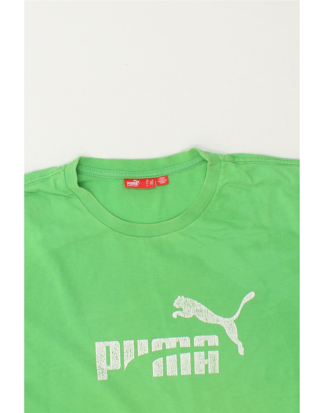 PUMA Mens Graphic T-Shirt Top Large Green Vintage Puma and Second-Hand Puma from Messina Hembry 
