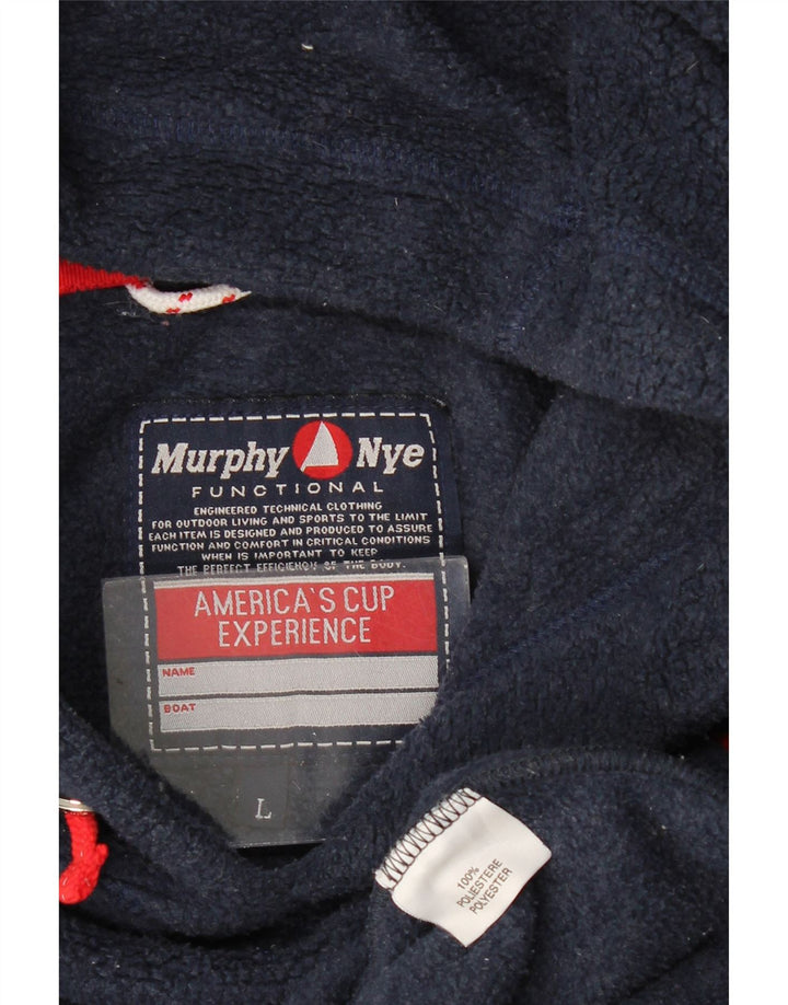 MURPHY & NYE Maglione in pile con cappuccio da uomo grande poliestere blu navy