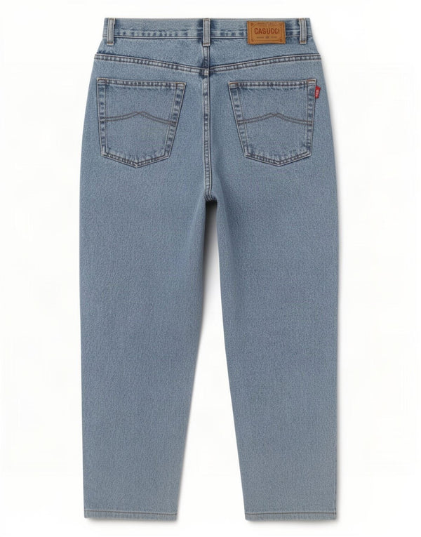Casucci Mens Cropped Tapered Jeans W36 L25 Blue Cotton