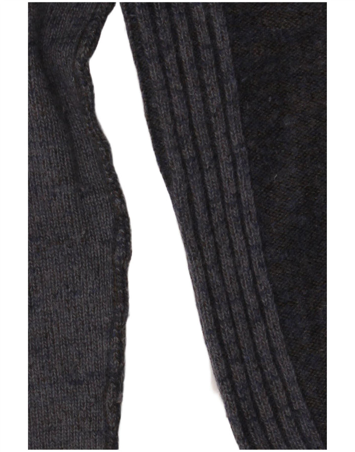 Maglione girocollo da uomo Zara in lana color block grigio medio