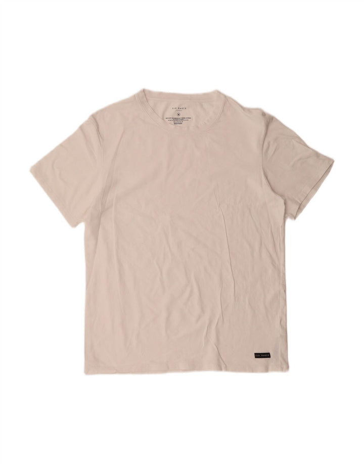 TED BAKER Mens London T-Shirt Top Medium White Cotton