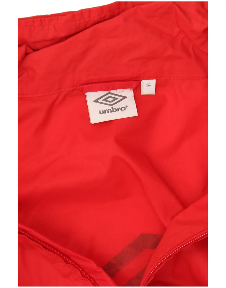 Giacca antipioggia con cappuccio grafica per ragazzi Umbro 13-14 anni Rossa