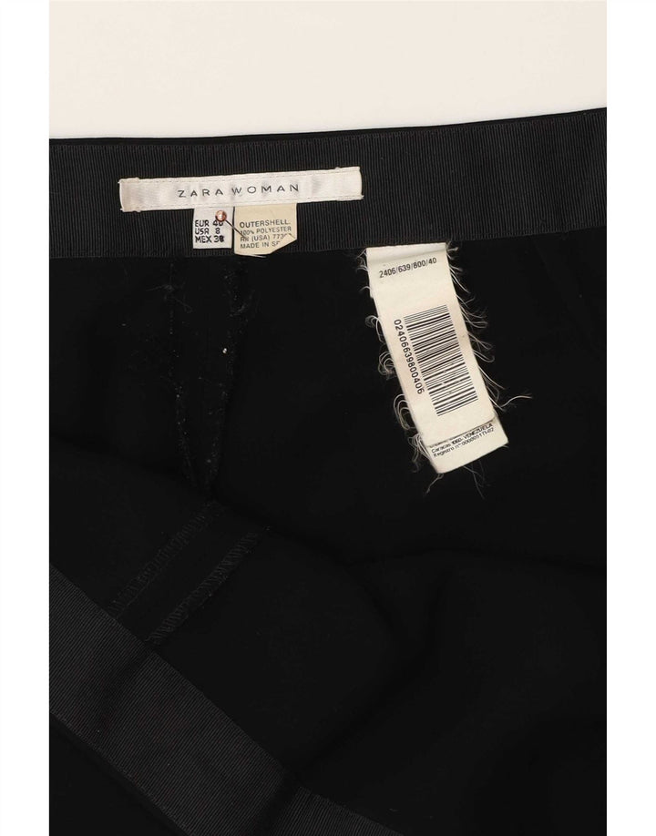 Pantaloni casual dritti da donna Zara EU 40 medi W30 L35 poliestere nero