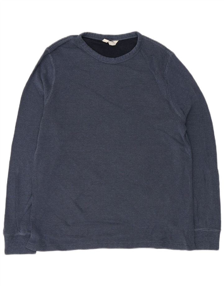 MARKS & SPENCER Top da uomo vestibilità ampia a maniche lunghe in cotone blu medio