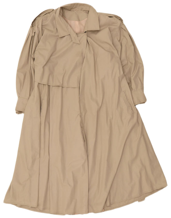 Trench vintage da donna UK 14 Poliestere beige medio