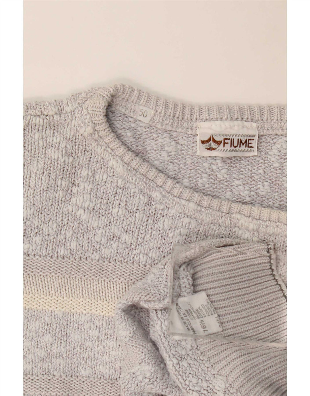 Maglione da uomo girocollo vestibilità ampia Fiume IT 50 grigio medio screziato
