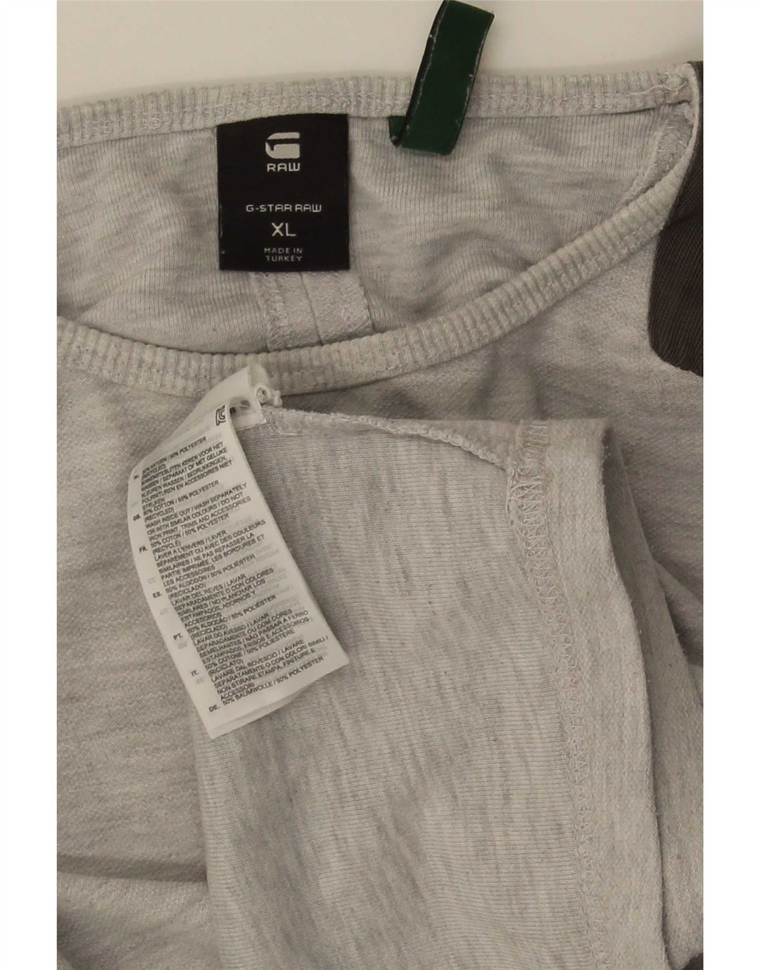 Top grafico da uomo G-Star a maniche lunghe XL in cotone grigio