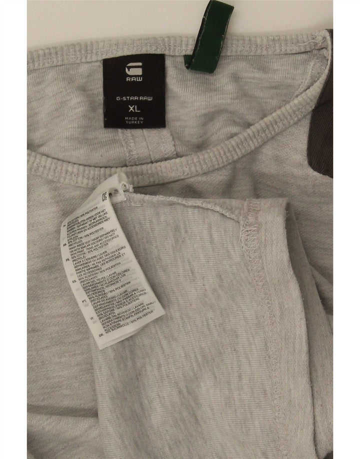 Top grafico da uomo G-Star a maniche lunghe XL in cotone grigio