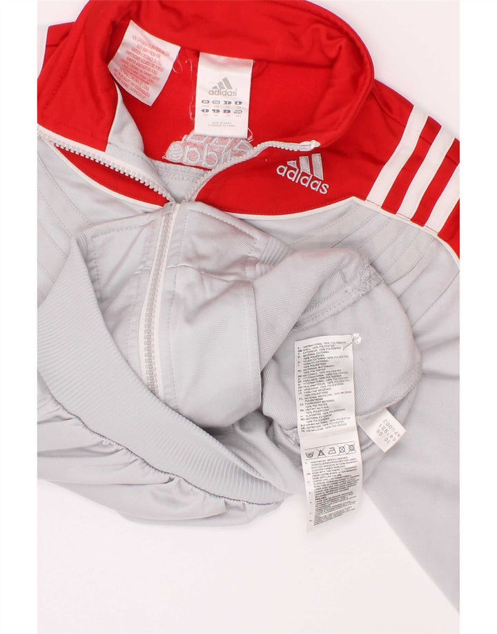 Giacca da ginnastica grafica da ragazzo Adidas 5-6 anni Colorblock grigio
