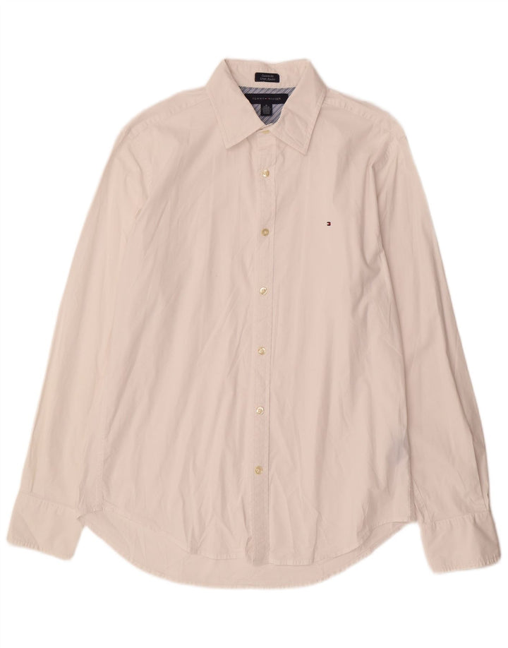 TOMMY HILFIGER Camicia da uomo su misura in cotone bianco medio