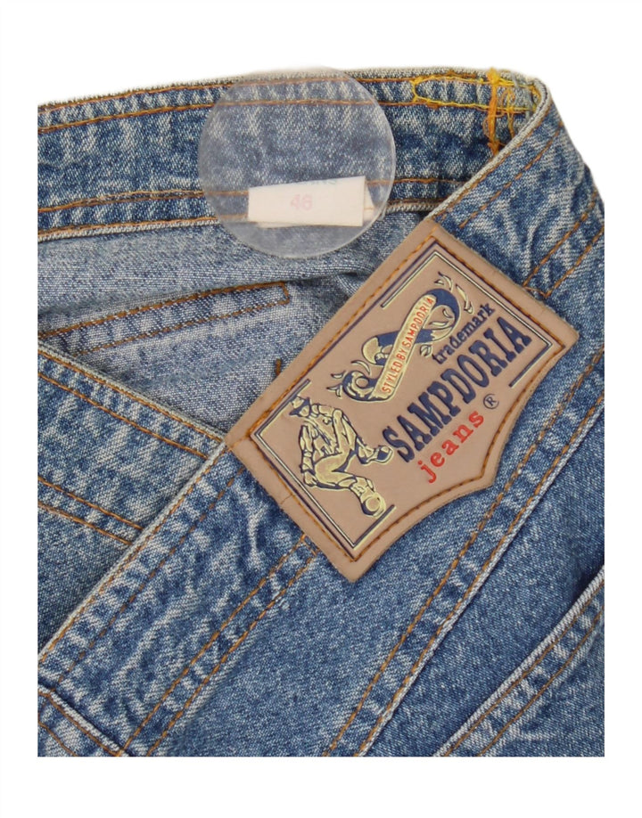 Gonna di jeans vintage da donna IT 46 grande W34 in cotone blu