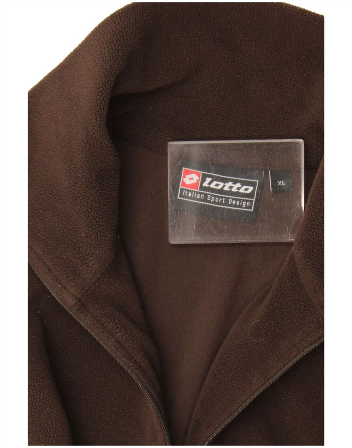 Maglione in pile da uomo Lotto con zip e collo XL Marrone