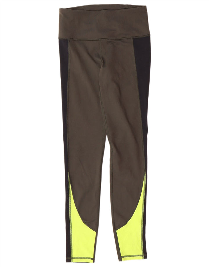Leggings da donna UNDER ARMOUR UK 10 Small Poliestere color block kaki