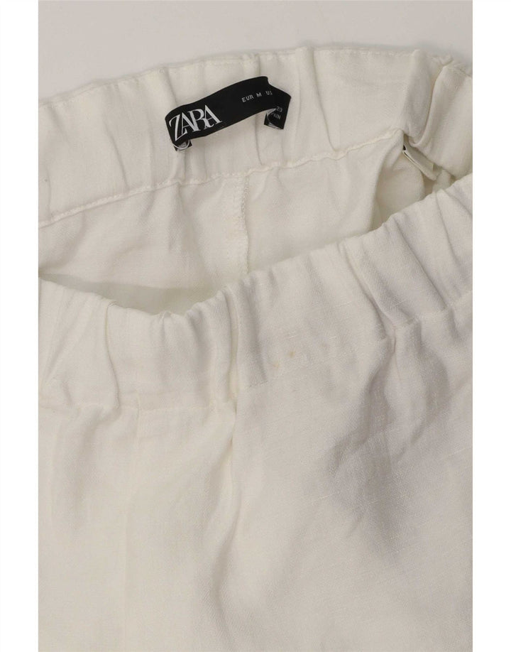 Pantaloni corti dritti da donna Zara medi W28 L24 bianchi
