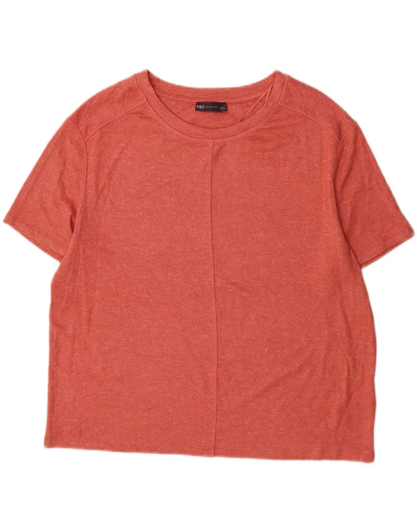 Marks & Spencer Mens T-Shirt Top Large Red Viscose