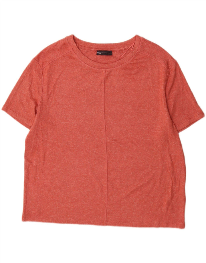 T-shirt da uomo Marks & Spencer Top Large rossa in viscosa