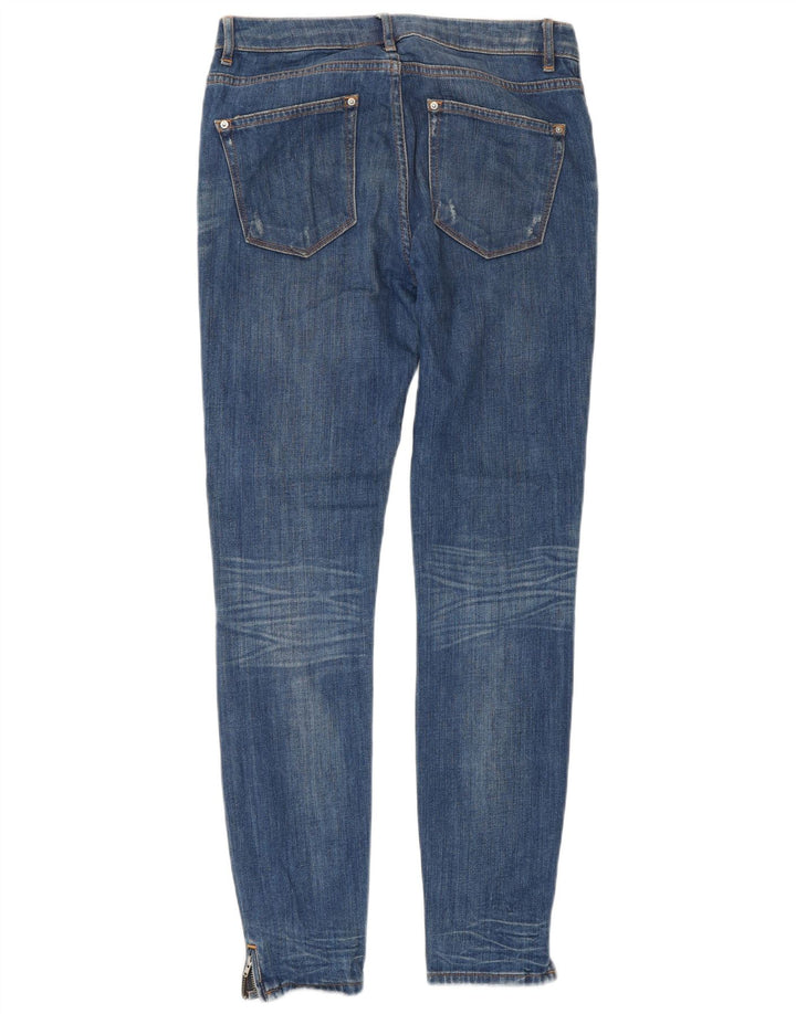 Jeans slim da donna a vita media Zara W26 L29 cotone blu