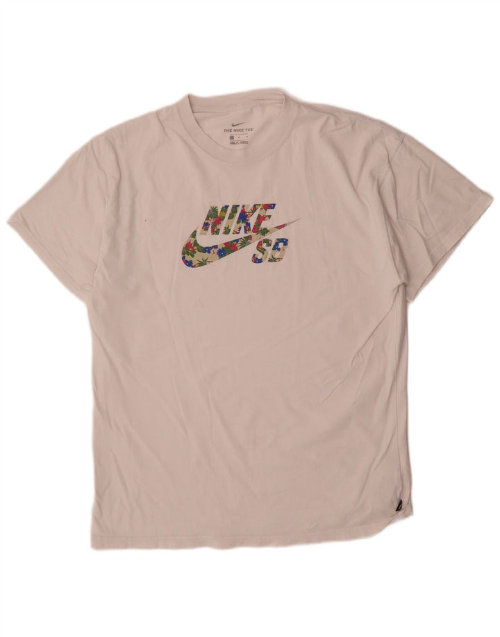 T-shirt grafica da uomo Nike Top in cotone bianco medio