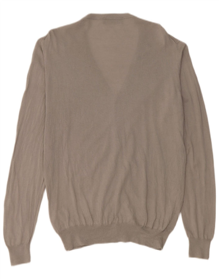 Maglione cardigan da uomo Fred Perry grande in cotone grigio