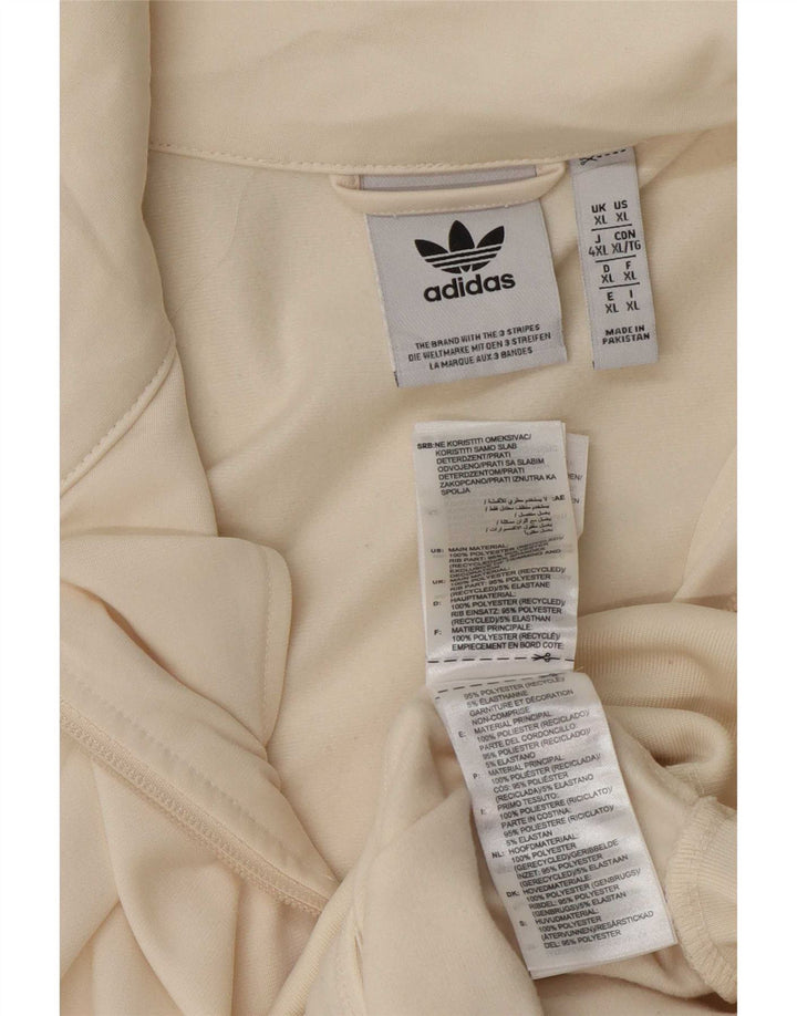 Giacca da ginnastica da uomo Adidas XL in poliestere bianco sporco