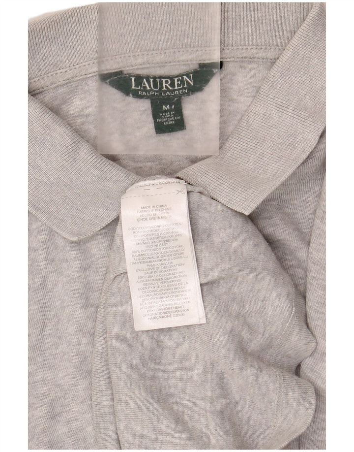 Polo da donna Ralph Lauren UK 14 cotone grigio medio