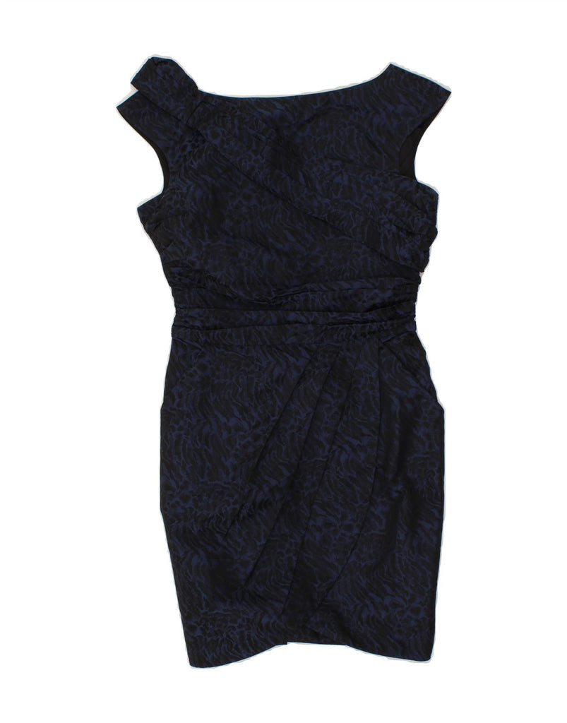 MISS SIXTY Womens Bodycon Dress UK 12 Medium Navy Blue Animal Print Vintage Miss Sixty and Second-Hand Miss Sixty from Messina Hembry 