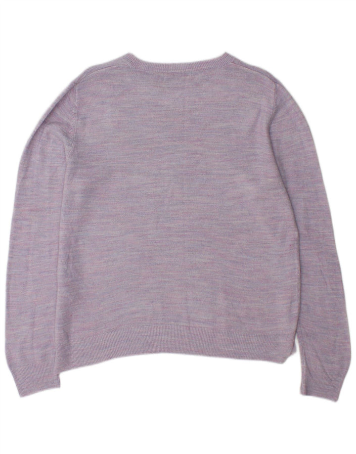 Maglione maglione girocollo da donna Marks & Spencer UK 12 medio viola screziato