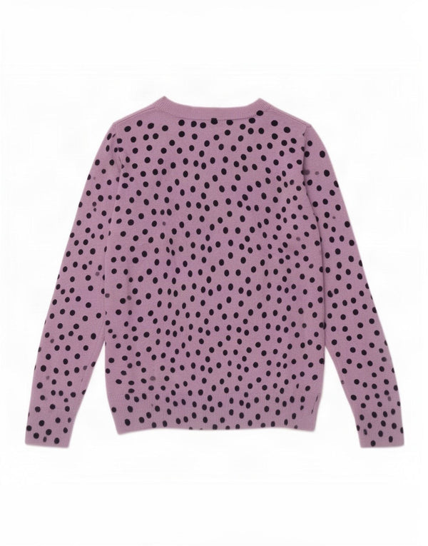 Maglione maglione con scollo a barca da donna Marks & Spencer UK 6 XS viola a pois