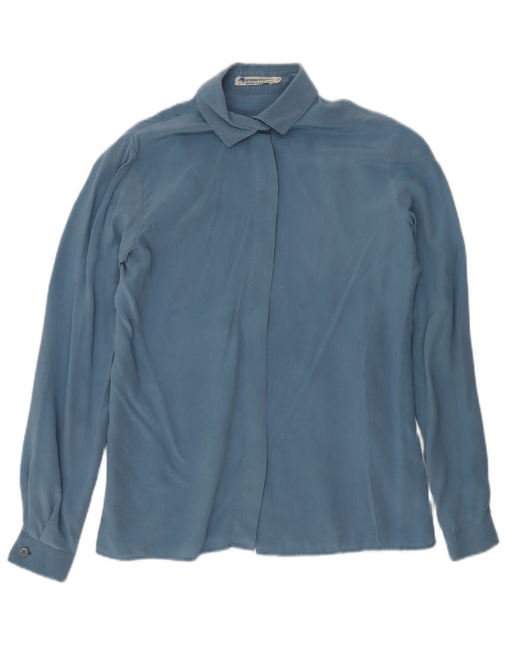 Camicetta camicia vintage da donna EU 40 blu medio