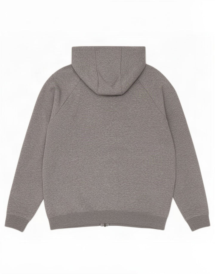 Felpa con cappuccio e zip Nike da uomo in cotone grigio medio