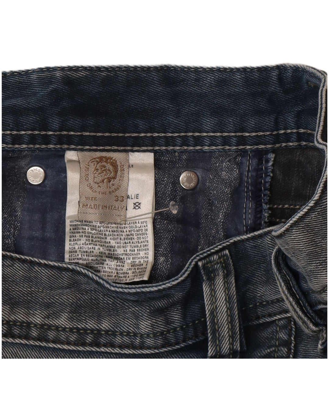 Jeans dritti da uomo Diesel W33 L34 cotone blu