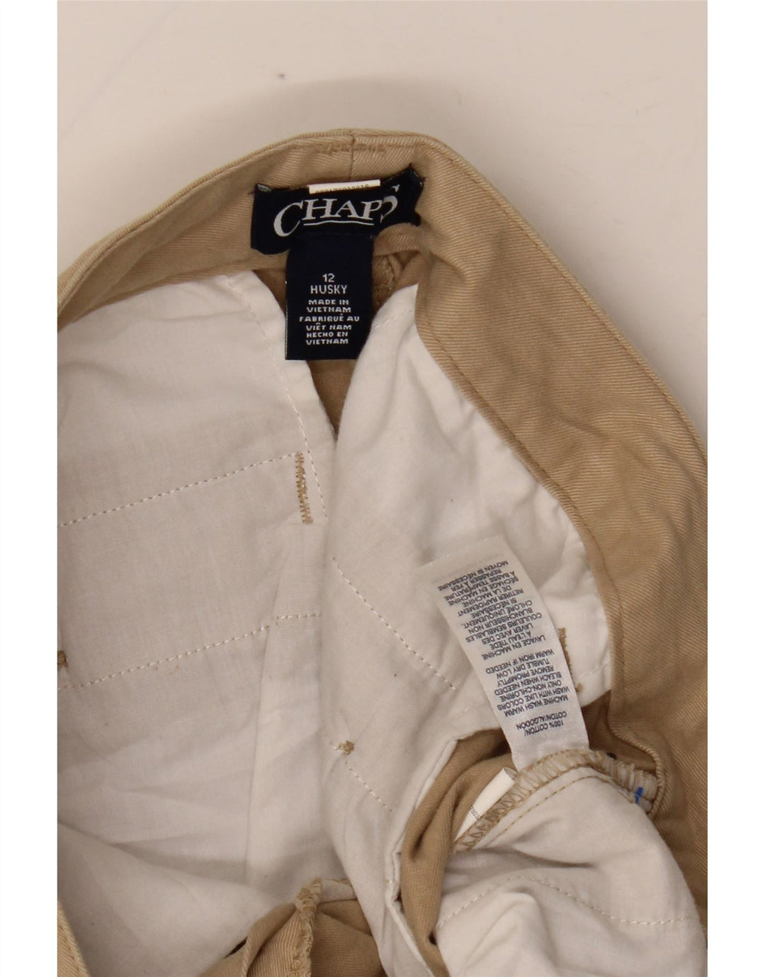 Pantaloni chino dritti Chaps Boys Husky 11-12 anni W29 L26 in cotone beige