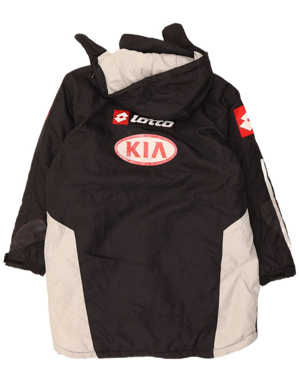 Impermeabile da uomo con cappuccio grafico Lotto UK 42 XL Nero Colourblock Sports