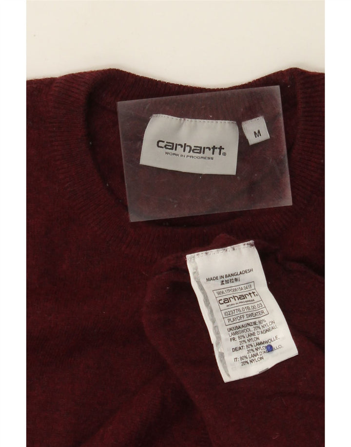 CARHARTT Maglione girocollo da uomo in lana d'agnello bordeaux medio