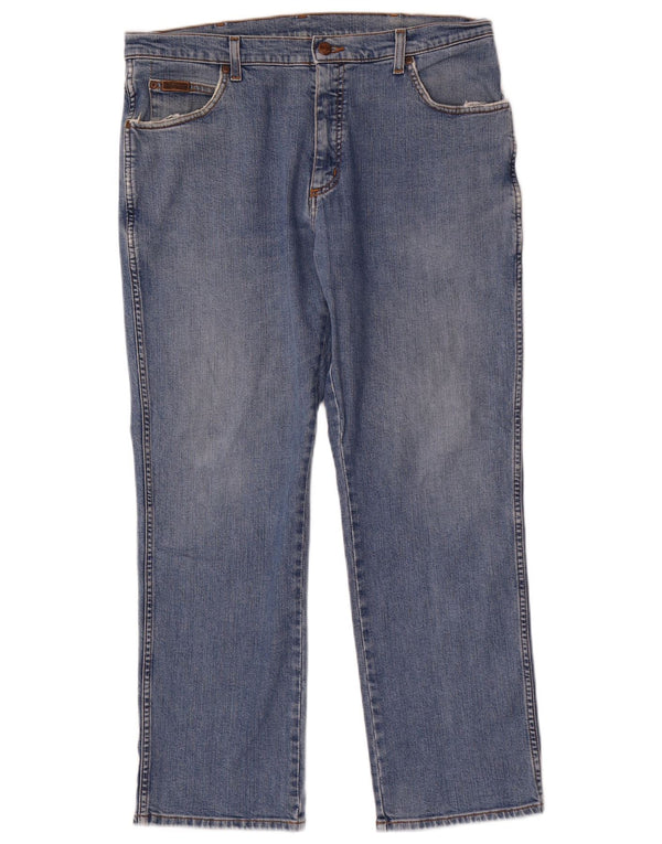 Jeans dritti elasticizzati Texas Wrangler da uomo W36 L30 cotone blu
