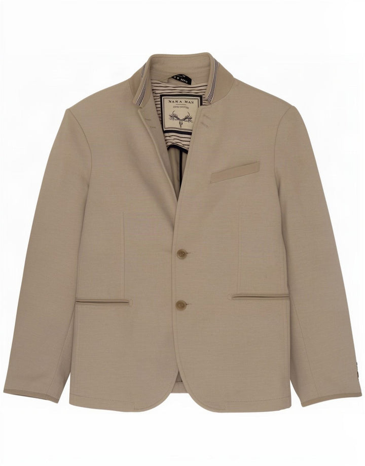 Giacca blazer da uomo a 2 bottoni Zara EU 52 grande cotone grigio