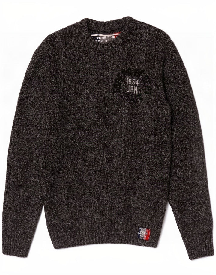Maglione maglione girocollo con grafica da uomo Superdry Acrilico screziato grigio medio