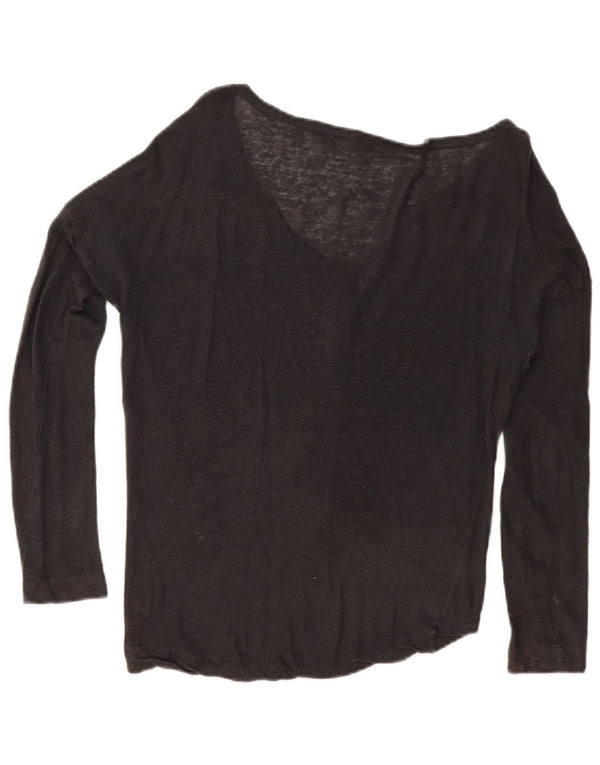 Top cardigan oversize da donna Zara UK 10 piccolo lino grigio
