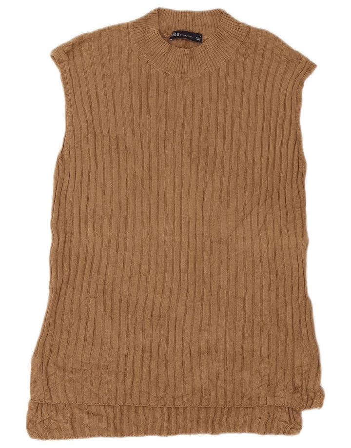 Canotta oversize da donna Marks & Spencer UK 10 piccola in viscosa marrone