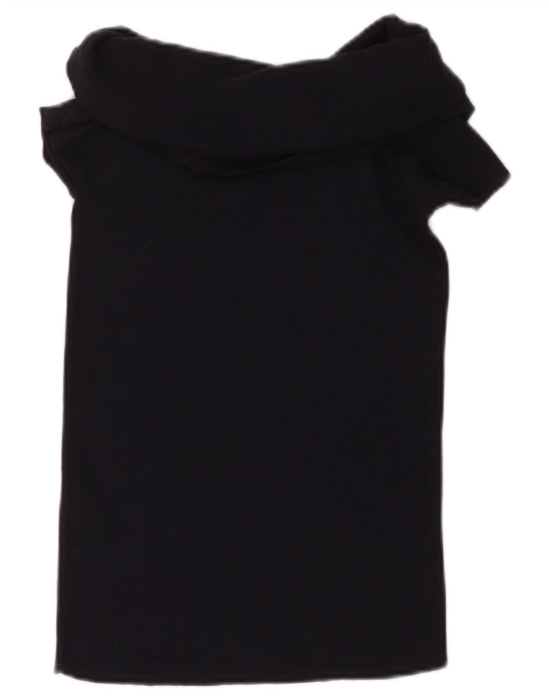 ZARA Camicetta Corta da Donna Top UK 12 Viscosa Nera Media