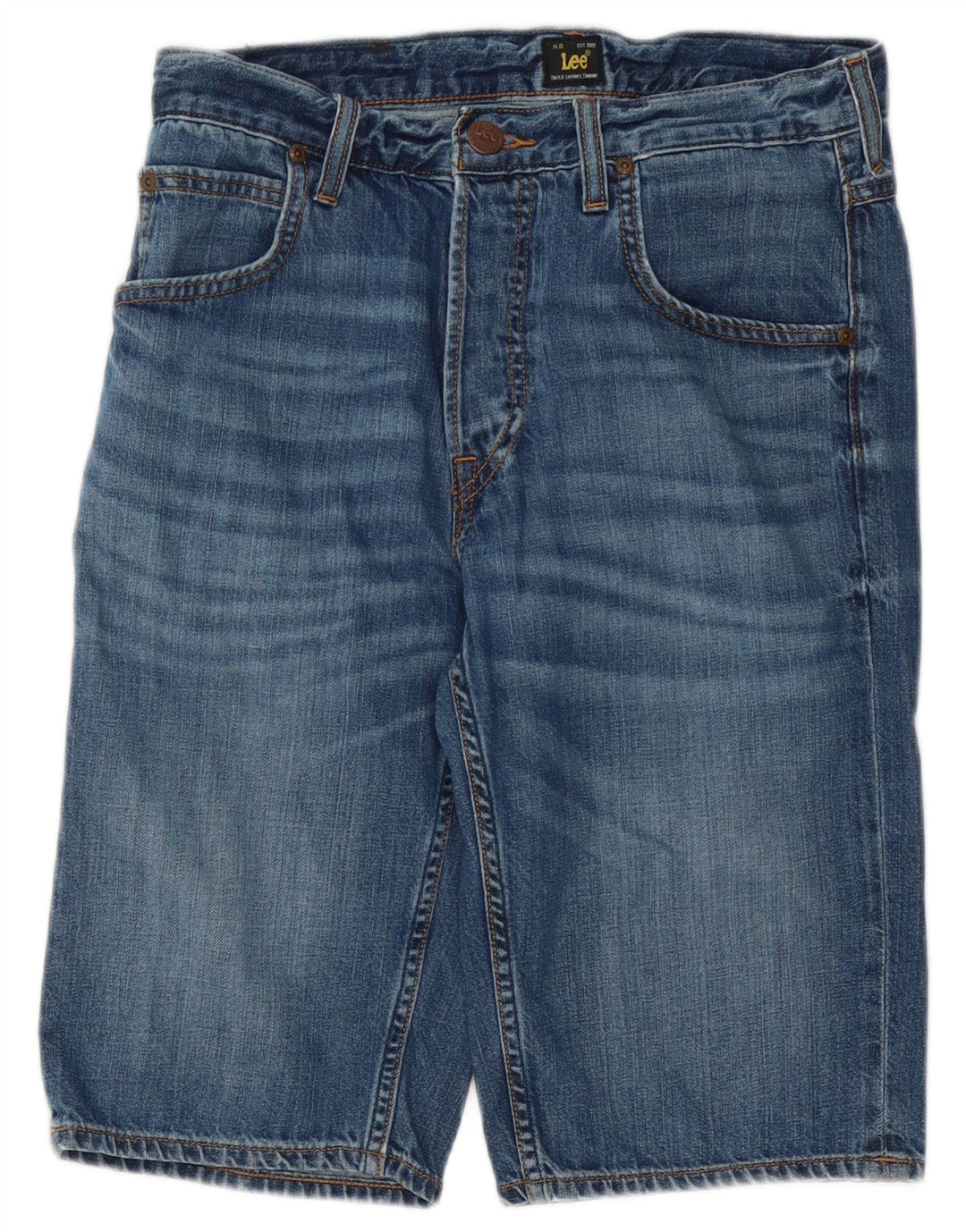 Pantaloncini corti in denim da uomo a 5 tasche Lee W28 piccolo cotone blu