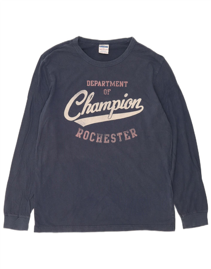 Champion Rochester Graphic Top da uomo manica lunga blu navy medio