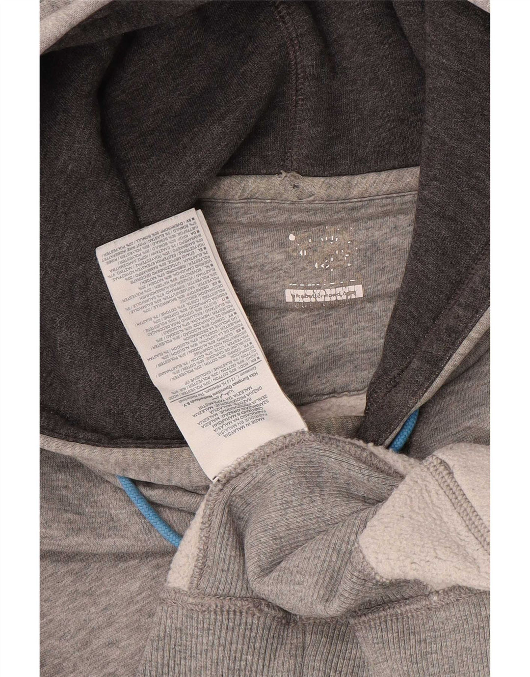 Felpa con cappuccio da uomo Nike in cotone mélange grigio medio